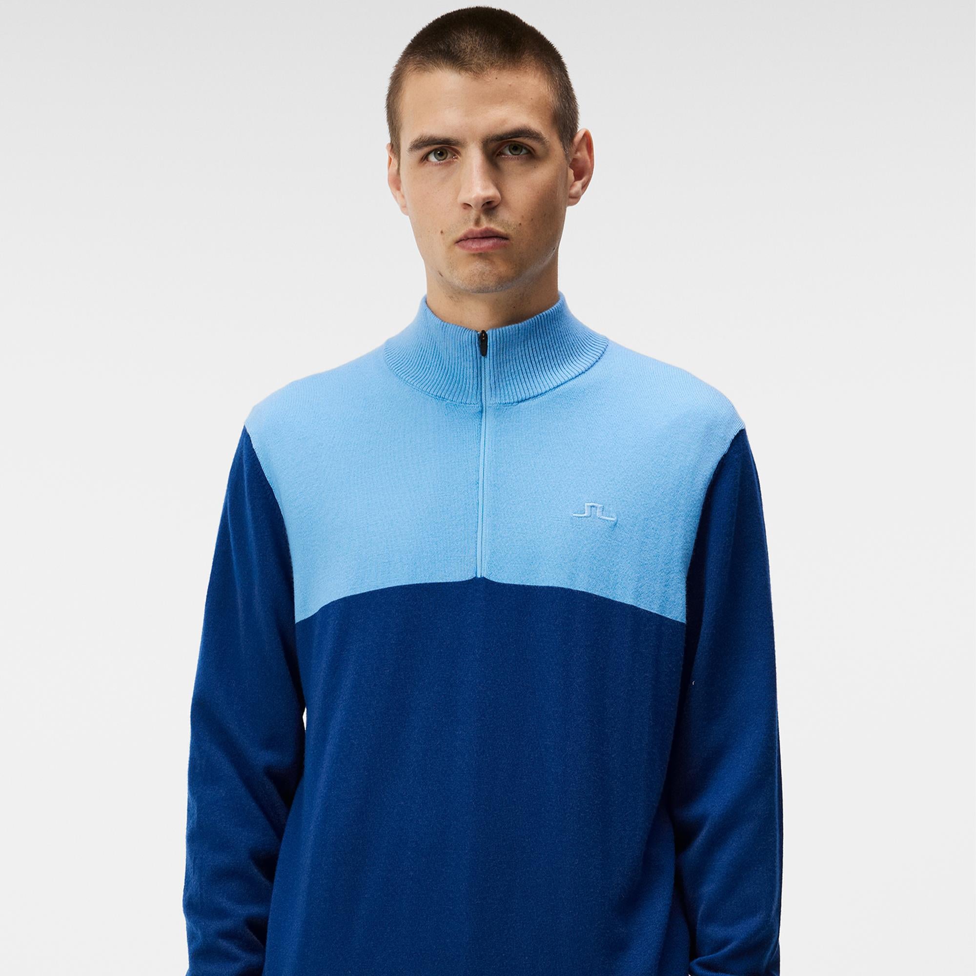 J Lindeberg Jeff Windbreaker Mens Golf Sweater Estate Blue